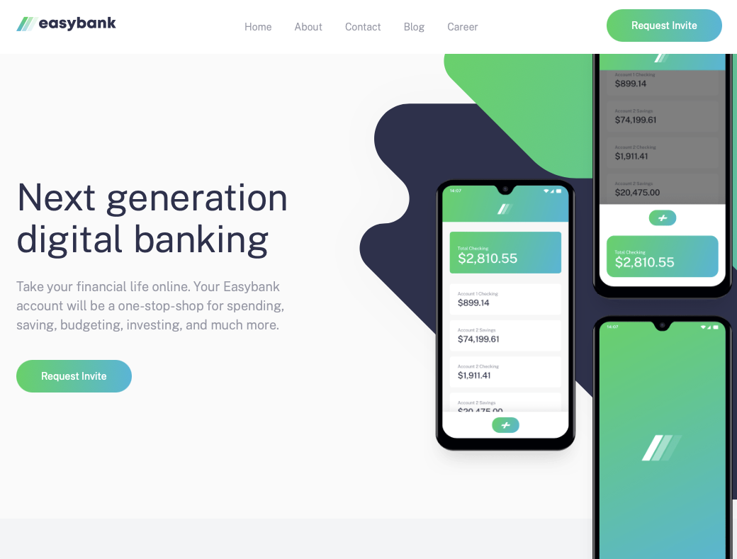 Easy Bank Landing Page